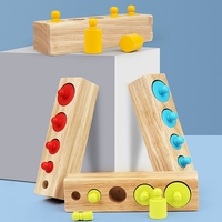Jouets Montessori, jouets sensoriels, cylindre à boutons en bois, jouet à enfiler