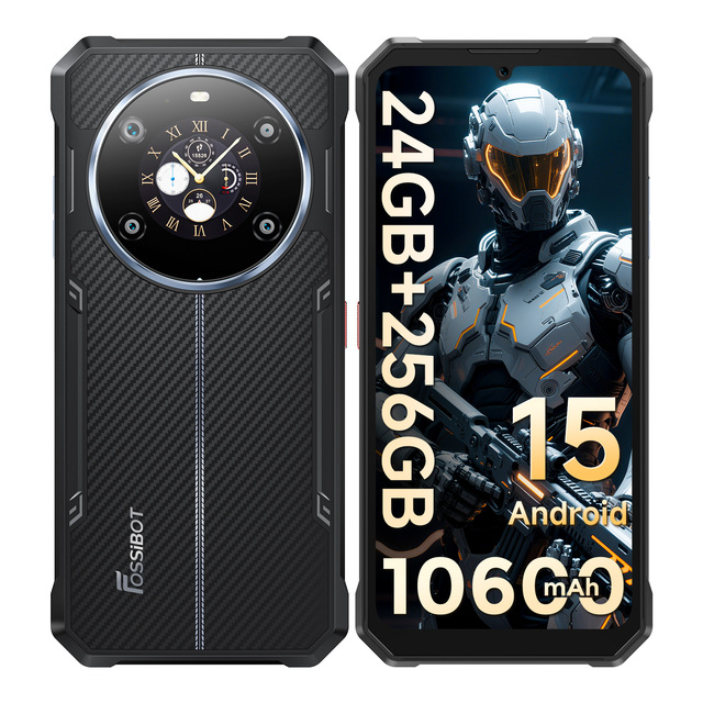 Fossibot F109S Flagship Octa Core 6GB+256GB 6.745" HD+ 120Hz Dual Screen Smartphone 10600mAh Battery Android 15 IP68/IP69K