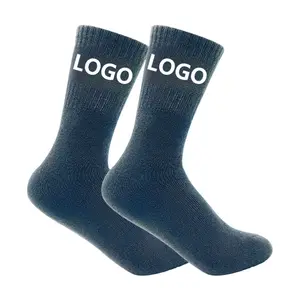 Kaus kaki olahraga tebal kaus kaki Logo kustom desain katun Harga pabrik kaus kaki pegangan kustom pria