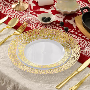 ชุดภาชนะใส่อาหารแบบใช้แล้วทิ้ง PET เป็นมิตรกับสิ่งแวดล้อม 350 ชิ้น สำหรับแขก 50 คน ประกอบด้วย แก้ว ช้อนส้อม ผ้าเช็ดปาก สำหรับงานปาร์ตี้ - Product Image 2