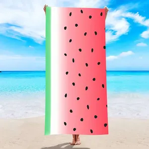 Уникальная пляжная шаль из микрофибры, компактное хлопковое пляжное полотенце с рисунком арбуза