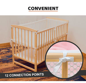 <span class=keywords><strong>Protector</strong></span> de <span class=keywords><strong>cuna</strong></span> de bebé, juego de almohadillas de parachoques, 4 lados, transpirable, 3D, malla de aire, blanco - Product Image 3