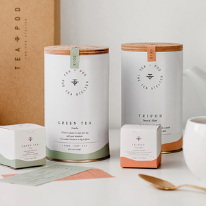 กล่องบรรจุภัณฑ์ชาทรงกระบอกหรูหราแบบกำหนดเอง เกรดอาหาร กล่องของขวัญชาทรงกระบอก ทำจากกระดาษ พร้อมฝาไม้ - Product Image 1