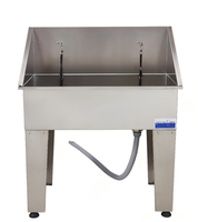 Bañera para Mascotas de Acero Inoxidable con Diseño Compacto y Protección Antisalpicaduras YM-973