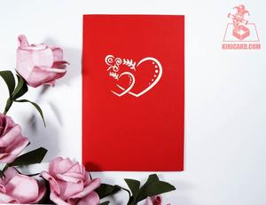 Carte de voeux de mariage découpée au laser artisanale 3D personnalisée Invitation romantique pour une utilisation en souvenir Papier pop-up fait à la main par le fabricant - Product Image 3