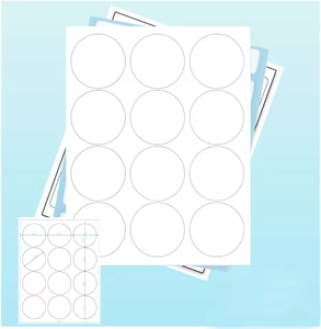 Étiquettes adhésives rondes imprimables, adhésif thermofusible, faciles à décoller, imprimables pour imprimantes laser/jet d'encre - Product Image 1