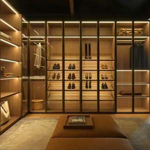 Customized Design Wooden Large Storage Dressing Room Walk in Closets Metal Frame Glass <b>Door</b> Wardrobe <b>Cabinet</b> - Product Image 6