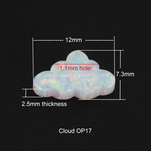 Venta Caliente de Fábrica en China: Piedra de Ópalo Sintético <span class=keywords><strong>Azul</strong></span> Nube OP26 con Orificio de 7.3x12mm para Collar - Product Image 4