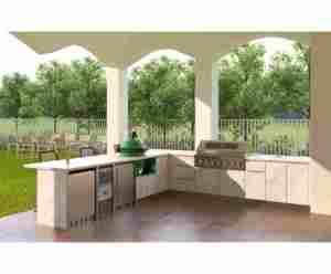 <span class=keywords><strong>Cucina</strong></span> da Esterno Artigianale in Alluminio Dorene 2026 con Piastra BBQ in Acciaio e Griglia Green Egg - Product Image 2