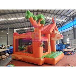 Castillo Inflable con Tobogán, Temática de Animales de Granja, Estilo Granero, con Diseño de Vaca y Gallo, para Niños, <span class=keywords><strong>Alquiler</strong></span> Comercial para Exteriores - Product Image 4