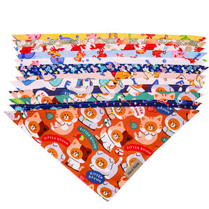 ผ้าพันคอสามเหลี่ยมลายการ์ตูนสำหรับสัตว์เลี้ยง ปรับแต่งได้ ใช้ได้ทั้งฤดูร้อนและฤดูหนาว สำหรับสุนัขและแมว  วัสดุโพลีเอสเตอร์ พิมพ์ลายจำนวนมาก - Product Image 6