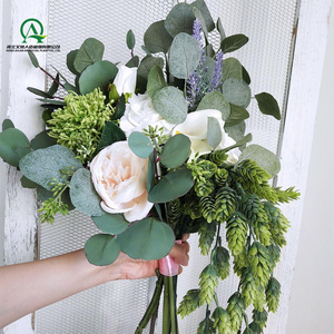Plantas artificiales, flores de lúpulo de vid colgantes, vid de ratán, guirnalda de hojas verdes, cono de pino artificial para decoración de jardín y hogar - Product Image 6