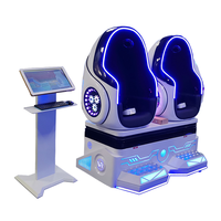 Simulateur de montagnes russes VR 9D de haute qualité pour bébé ours, double joueur, chaise œuf, 150 jeux, prise en charge de l'anglais, maintenance à vie
