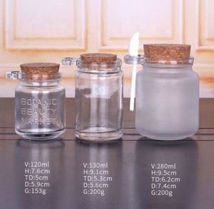 Wholesale <b>Bath</b> Salt Glass Bottle 250ml Cosmetic Jar 8oz Glass Bottle With Wooden Spoon and Cork Lid - Product Image 6
