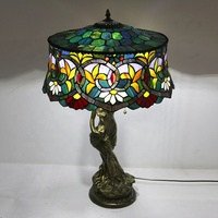 Lampe de table en verre teinté artisanal LongHuiJing, style Tiffany européen, pour la décoration de la maison