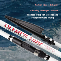 Joran Surf Casting Teleskopik Karbon Gagang EVA 4.5m Joran Pancing Laut dengan Panjang Lipat 1.51m 4 Bagian