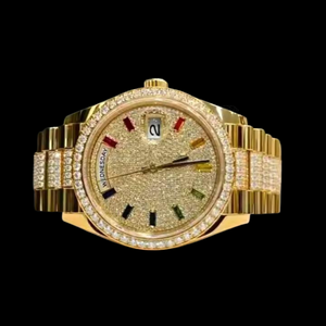 Montre-bracelet de luxe en quartz avec diamants Moissanite pour femme, en acier inoxydable or rose, disponible à la vente – Fournisseur indien - Product Image 1