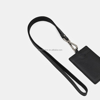 Vente chaude en cuir véritable Badge nom porte-carte ID porte-carte de travail galet cuir travail Pass porte-cartes avec lanière