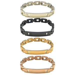 <span class=keywords><strong>Bracelet</strong></span> de montre en acier inoxydable gravable en gros pour hommes et femmes, bijoux tendance minimalistes pour femmes - Product Image 1