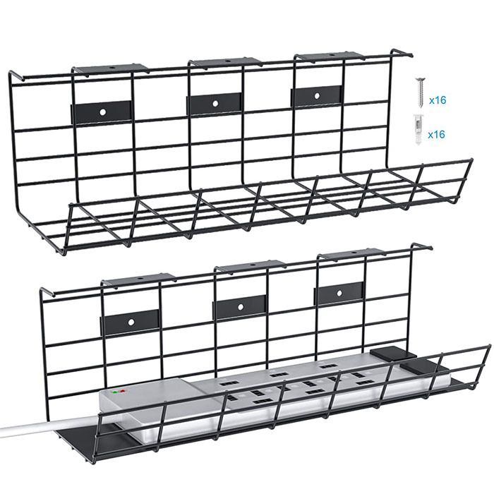 Home Office Studio Under Desk Metal Wire Cable Management Tray