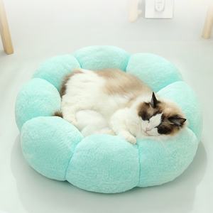 Customizable Winter Warm Plush Cat Nest Solid Pattern Flower Nest Universal <strong>Kennel</strong> for <strong>Dogs</strong> Four Seasons Wholesale Stock - Product Image 3
