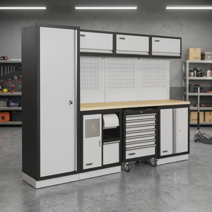 Fervi Modular Office Furniture Efficient <b>Garage</b> Shelves Solution A007E 2640x498x2000mm - Product Image 2