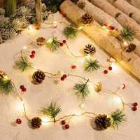 Lumières de Noël LED String Pine Cone Ball Bells pour les lumières de décoration d'arbre