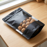 Matzwarte PET PA AL CPP staande ziplock zakjes voor voedselverpakkingen met transparant venster voor het bewaren van gedroogd fruit