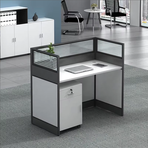 Modern <b>Office</b> Furniture Call Center Cubicle <b>Workstation</b>, Partition Computer Desk with Drawer Cabinets for Staff - Product Image 2
