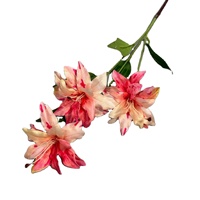 Künstliche Lilie mit 3 Blüten, Kunstseide-Lilie für Hochzeits- und Hoteldekoration, Heim-Blumendekoration
