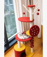 Lit pour chat moderne multifonctionnel en forme de vaisseau spatial, écologique, en sisal haute densité, résistant aux griffures, avec jouet interactif en carton