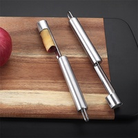 Roestvrijstalen appelboor, duurzaam fruitontpitter met gekarteld blad, ergonomische handgreep, geschikt voor appels en peren