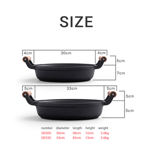 多功能厨房铸铁烤盘煎锅双耳煎锅带盖 - Product Image 3