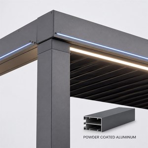 Pergola en aluminium écologique et durable, motorisée, à lames orientables, abri de voiture extérieur, protection solaire, imperméable, pour jardin, patio, <span class=keywords><strong>terrasse</strong></span> - Product Image 4