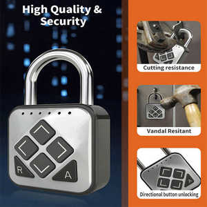 Smart <b>Padlock</b> Ip67 Waterproof Zinc Alloy Abs 304 Stainless Steel Rectangular For Bags Suitcases Lockers Drawers Storage Doors - Product Image 3