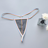 Conjunto de lencería sexy de malla para mujer, bikini con tiras, tanga ajustable, ropa interior transparente elástica, venta al por mayor, OEM, marca privada