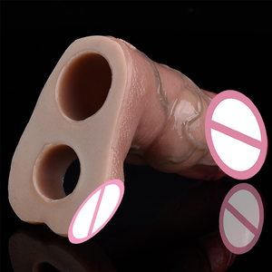 Extensor de Pene SXXY, Agrandador de Grosor, Funda de Silicona Realista para Pene, Condón Hueco Reutilizable, Funda para Pene Masculino, Juguetes Sexuales - Product Image 6