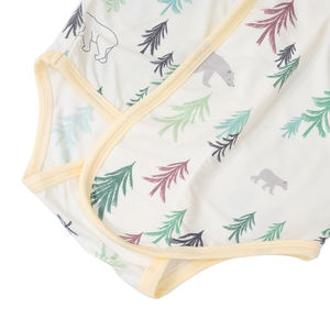 Mameluco para Bebé con Diseño de Oso, 95% Bambú, 5% Elastano, Silencioso, con Velcro, Manga Corta, Sin Miedo al Cambio, Unisex, Etiquetas con Logotipo Personalizado - Product Image 6