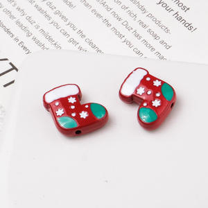 Santa calcetín árbol vacaciones cuentas perforadas teléfono móvil pulsera DIY joyería accesorios cuentas de Metal Santa Claus árbol de Navidad - Product Image 2