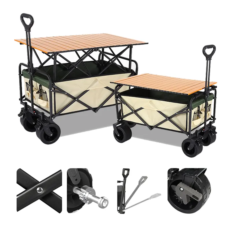 heavy duty fold foldable wagon cart folding camp trolley utility camping cart collapsible camp folding wagon