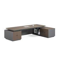Bureau de direction convertible en forme de L Liyu moderne avec fonction extensible en bois