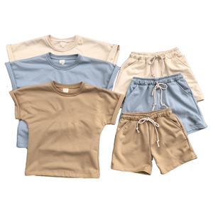 Ensemble de 2 pièces pour bébé en coton personnalisé, pull court d'été pour enfants - Product Image 1