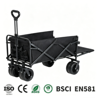 Chariot de camping pliable avec table intégrée pour pique-nique et livraison, idéal pour l'extérieur