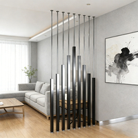 Paravent de séparation de pièce de luxe en acier inoxydable, forme colonne dorée, pour décoration intérieure