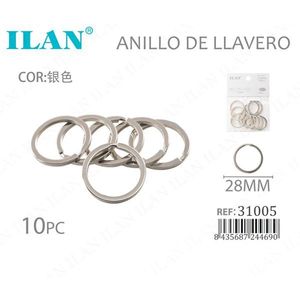 Portachiavi Iln da 28 mm, colore argento, confezione da 10 per accessori portachiavi - Product Image 3