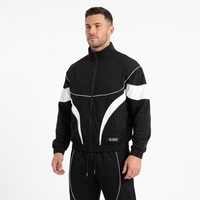 Ensemble de vêtements de sport imprimés sur mesure, veste légère en nylon, pantalon zippé, coupe-vent, imperméable, respirant, décontracté, pour la course à pied