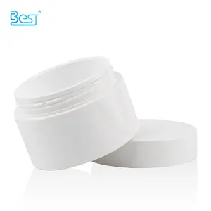 Pequeño reemplazable Simple vacío blanco PP plástico 100mL crema facial cuerpo mantequilla tarros cosméticos con tapa