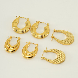 Zogxin Hoop Earrings 18K Gold Plated Geometric Design For Women Party Jewelry - Product Image 2