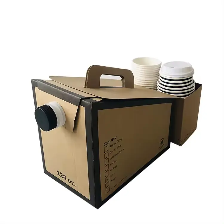 Saco de café descartável personalizado 2L/3L/5L em caixa com válvula dispensador de caixa de café