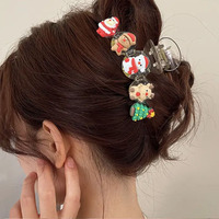 Pinces à cheveux de Noël en forme de requin de dessin animé, Père Noël, bonhomme de neige, sapin de Noël, pinces à cheveux décoratives pour femmes, accessoires de cheveux de fête